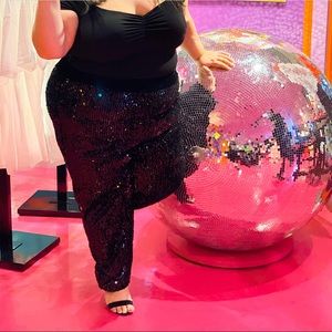 Black Sequined Joggers